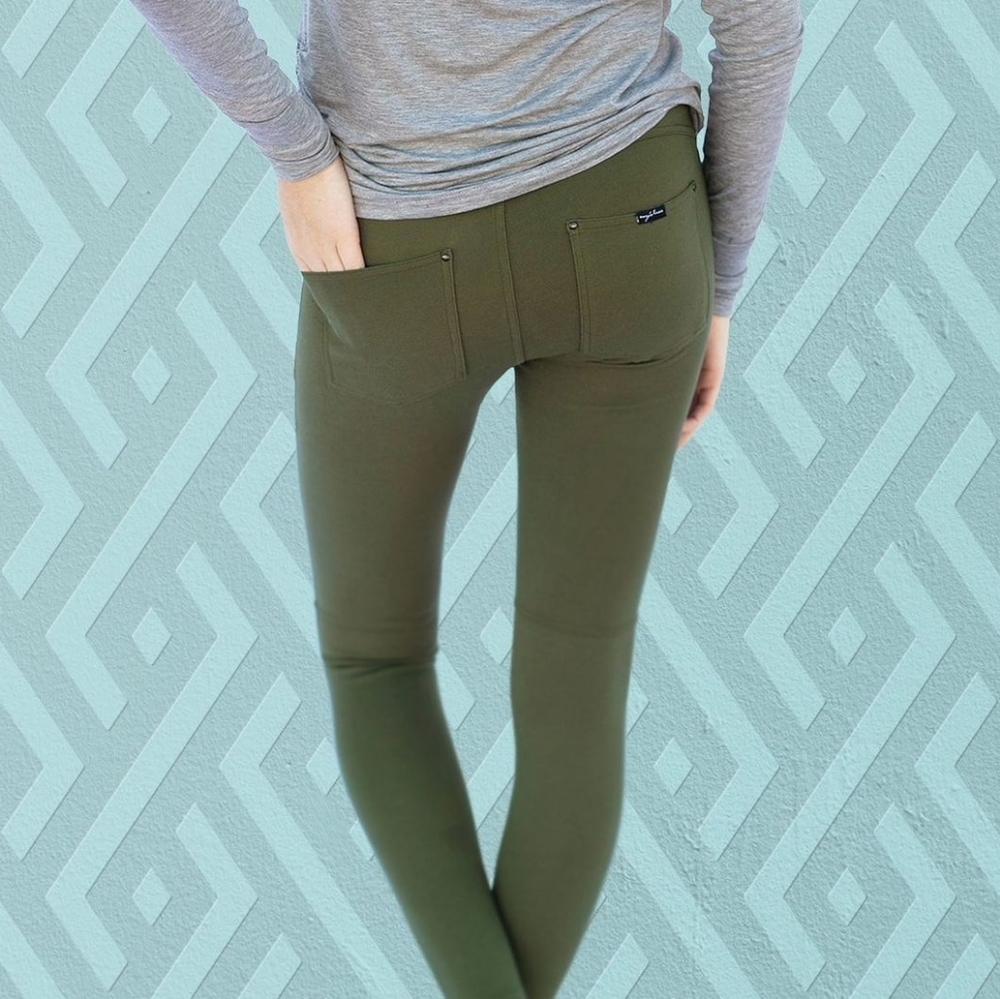 Evy's Tree Olive Green Skinny Pants
